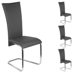 Schwingstuhl ANNETTE Im 4er Set In Grau