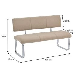 Esszimmerbank VILAS Stoffbezug In Beige -Möbel Verkauf 12376 5 N