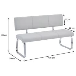 Esszimmerbank VILAS Kunstlederbezug In Hellgrau 11 Esszimmerbank VILAS Kunstlederbezug In Hellgrau -Möbel Verkauf 12377 5 N