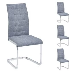 Schwingstuhl CHLOE Im 4er Set In Grau