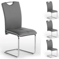 Schwingstuhl ELEONORA Im 4er Set In Grau