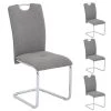 4er Set Schwingstuhl ELEONORA, Stoff Grau
