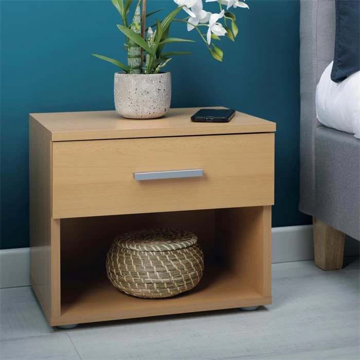 Nachttisch MARY Buchefarben Mit Schublade 2 Nachttisch MARY Buchefarben Mit Schublade – Bild 2