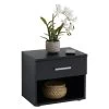 Nachttisch MARY Schwarz Mit Schublade