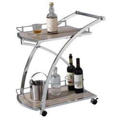 Servierwagen EVOLUTION In Wildeiche Und Chrom