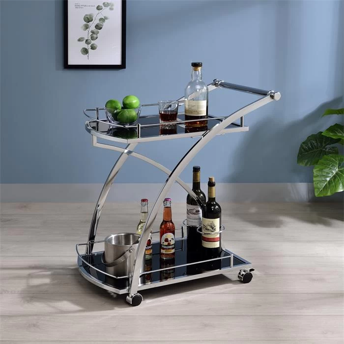 Servierwagen EVO In Schwarz Und Chrom 2 Servierwagen EVO In Schwarz Und Chrom – Bild 2