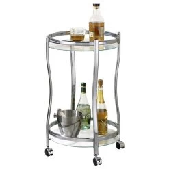 Servierwagen VEGA In Chrom/Klarglas