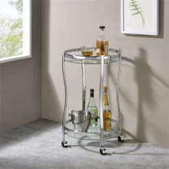 Servierwagen VEGA In Chrom/Klarglas -Möbel Verkauf 13812 A0 1N