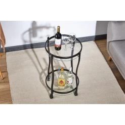 Servierwagen VEGA In Schwarz/Klarglas -Möbel Verkauf 13814 A2