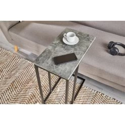 Beistelltisch DEBORA Rechteckig In Beton Dunkel -Möbel Verkauf 13846 A1