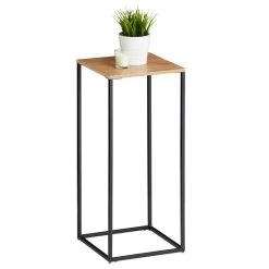 Blumenständer FLORA Aus Metall Tischplatte In Wildeiche