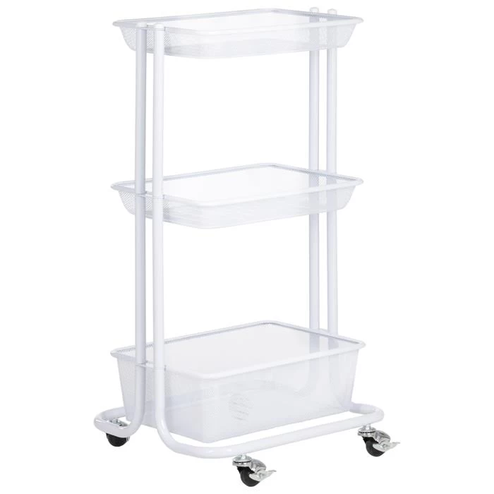 Küchenwagen VALIENTE Mit 3 Körben In Weiß 1 Küchenwagen VALIENTE Mit 3 Körben In Weiß