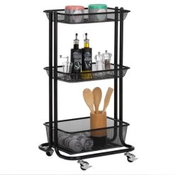 Küchenwagen VALIENTE Mit 3 Körben In Schwarz -Möbel Verkauf 13926 3