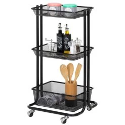 Küchenwagen VALIENTE Mit 3 Körben In Schwarz -Möbel Verkauf 13926 4