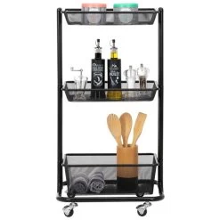 Küchenwagen VALIENTE Mit 3 Körben In Schwarz -Möbel Verkauf 13926 5