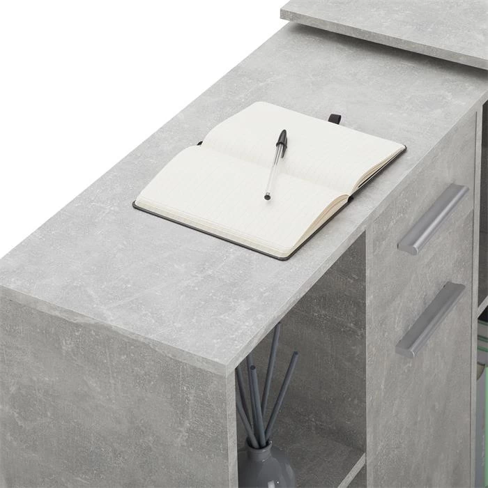 Eckschreibtisch DIEGO Mit Regal In Betonoptik 3 Eckschreibtisch DIEGO Mit Regal In Betonoptik – Bild 3
