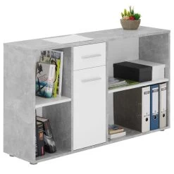 Eckschreibtisch DIEGO Mit Regal In Betonoptik/weiß -Möbel Verkauf 14712 4 N1