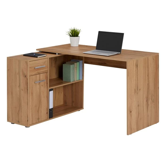 Eckschreibtisch ISOTTA Mit Regal In Wildeiche 1 Eckschreibtisch ISOTTA Mit Regal In Wildeiche