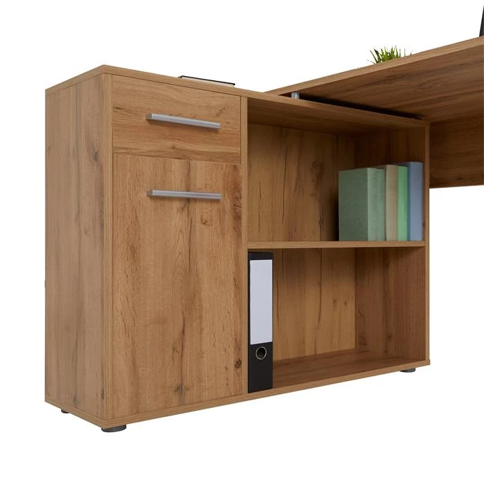 Eckschreibtisch ISOTTA Mit Regal In Wildeiche 5 Eckschreibtisch ISOTTA Mit Regal In Wildeiche – Bild 5