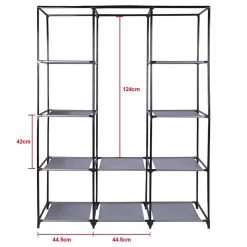 Stoffkleiderschrank STEVEN, 1 Kleiderstange, 9 Regale 10 Stoffkleiderschrank STEVEN, 1 Kleiderstange, 9 Regale -Möbel Verkauf 16130 4
