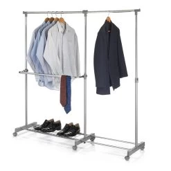 Rollgarderobe LONDON Chrom/grau Höhenverstellbar