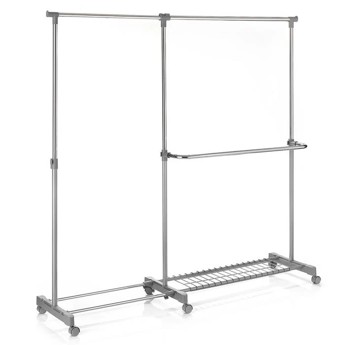 Rollgarderobe LONDON Chrom/grau Höhenverstellbar 2 Rollgarderobe LONDON Chrom/grau Höhenverstellbar – Bild 2