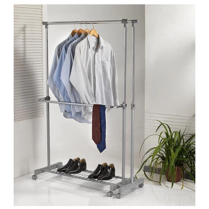 Rollgarderobe LONDON Chrom/grau Höhenverstellbar 5 Rollgarderobe LONDON Chrom/grau Höhenverstellbar – Bild 5