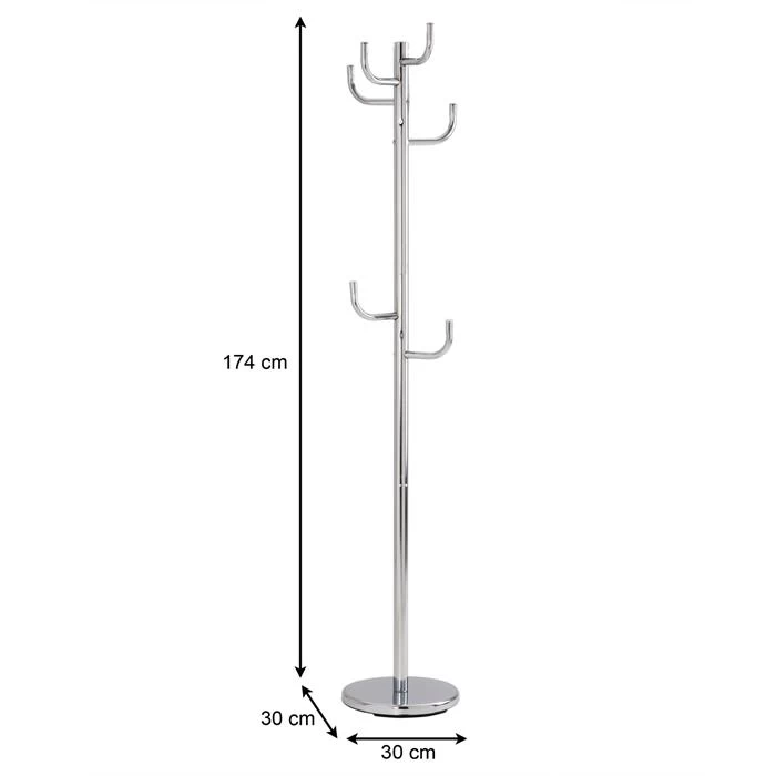 Kleiderständer MILA Mit 8 Kleiderhaken In Chrom 5 Kleiderständer MILA Mit 8 Kleiderhaken In Chrom – Bild 5