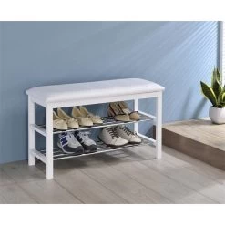 Sitzbank SANA Mit Schuhregal In Weiß -Möbel Verkauf 18251 1