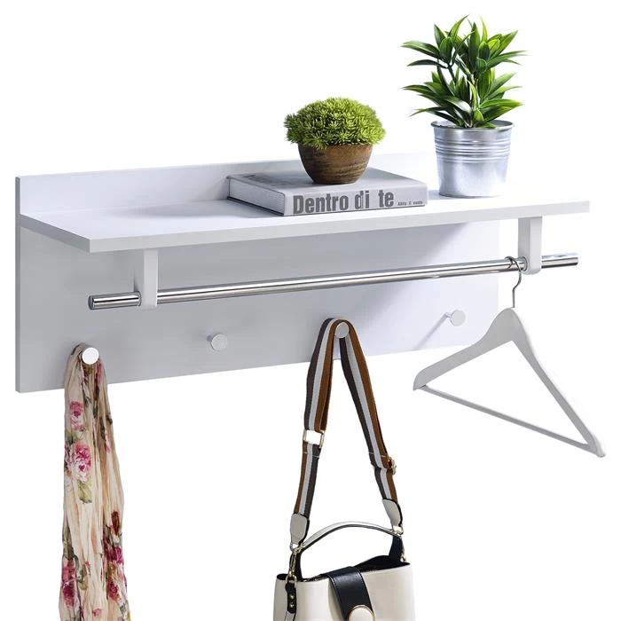 Wandgarderobe ULF In Weiß Und Chrom 1 Wandgarderobe ULF In Weiß Und Chrom