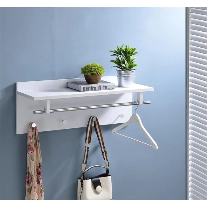 Wandgarderobe ULF In Weiß Und Chrom 2 Wandgarderobe ULF In Weiß Und Chrom – Bild 2