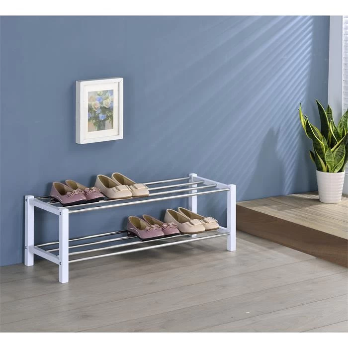 Schuhregal DUBLIN Mit 2 Böden, Weiß 2 Schuhregal DUBLIN Mit 2 Böden, Weiß – Bild 2
