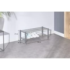 Schuhregal DUBLIN Mit 2 Böden In Grau -Möbel Verkauf 18463 A6