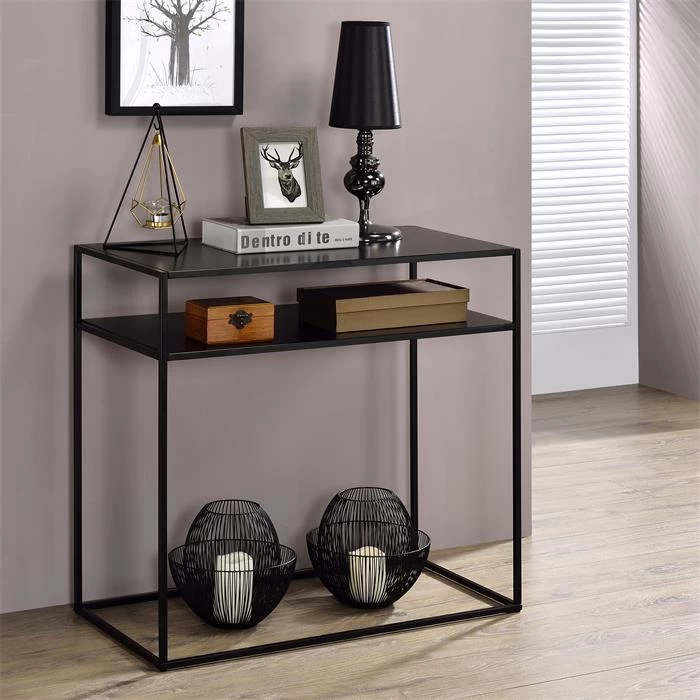 Konsolentisch GONZALO 2 Ablageflächen In Schwarz 2 Konsolentisch GONZALO 2 Ablageflächen In Schwarz – Bild 2