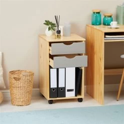 Rollcontainer KANO Mit 2 Schubladen Und 1 Ablagefach In Natur/grau 8 Rollcontainer KANO Mit 2 Schubladen Und 1 Ablagefach In Natur/grau -Möbel Verkauf 2113 AC2