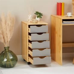 Rollcontainer LAGOS Mit 5 Schubladen In Natur/grau 8 Rollcontainer LAGOS Mit 5 Schubladen In Natur/grau -Möbel Verkauf 2116 AC2