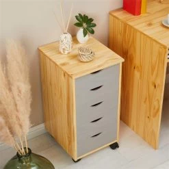 Rollcontainer LAGOS Mit 5 Schubladen In Natur/grau 9 Rollcontainer LAGOS Mit 5 Schubladen In Natur/grau -Möbel Verkauf 2116 AC3