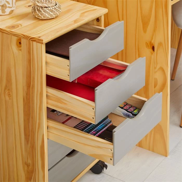 Rollcontainer LAGOS Mit 5 Schubladen In Natur/grau 5 Rollcontainer LAGOS Mit 5 Schubladen In Natur/grau – Bild 5