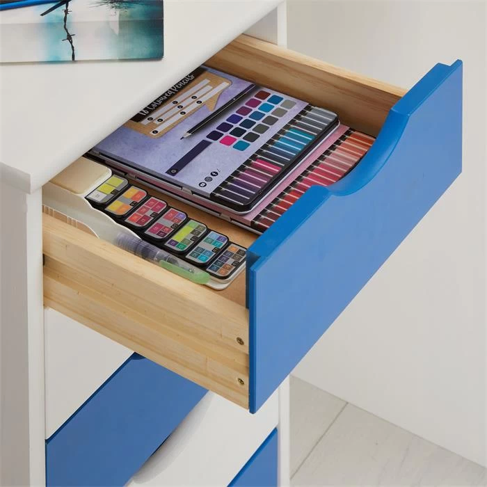 Rollcontainer LAGOS Mit 5 Schubladen In Weiß/blau 6 Rollcontainer LAGOS Mit 5 Schubladen In Weiß/blau – Bild 6