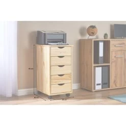 Rollcontainer LAGOS Mit 5 Schubladen In Natur 11 Rollcontainer LAGOS Mit 5 Schubladen In Natur -Möbel Verkauf 2120 A8