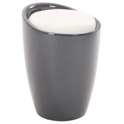 Badhocker DANIEL Mit Stauraum Grau/weiß