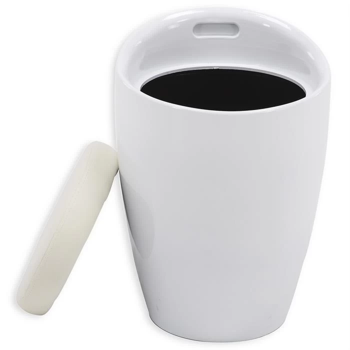 Badhocker DANIEL Mit Stauraum Weiß 2 Badhocker DANIEL Mit Stauraum Weiß – Bild 2