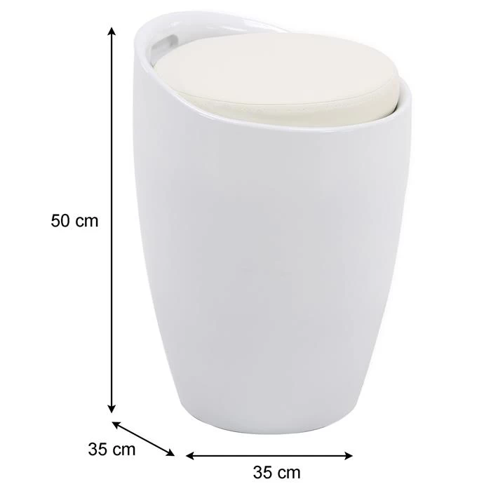 Badhocker DANIEL Mit Stauraum Weiß 3 Badhocker DANIEL Mit Stauraum Weiß – Bild 3