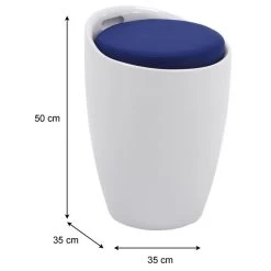 Badhocker DANIEL Mit Stauraum Weiß/blau -Möbel Verkauf 30213 2