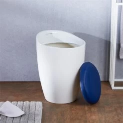 Badhocker DANIEL Mit Stauraum Weiß/blau -Möbel Verkauf 30213 A0 2N