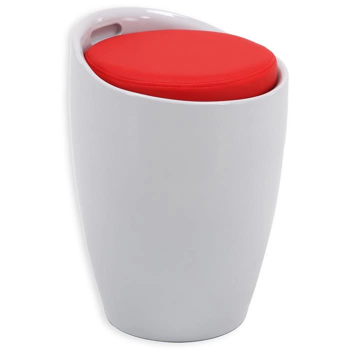 Badhocker DANIEL Mit Stauraum Weiß/rot 1 Badhocker DANIEL Mit Stauraum Weiß/rot