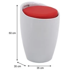 Badhocker DANIEL Mit Stauraum Weiß/rot 7 Badhocker DANIEL Mit Stauraum Weiß/rot -Möbel Verkauf 30214 2