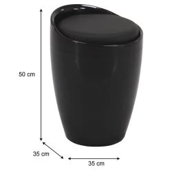 Badhocker DANIEL Mit Stauraum Schwarz -Möbel Verkauf 30217 2