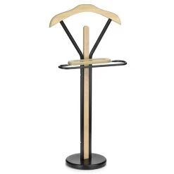 Herrendiener MATTEO Mit Ablage Und Bügelteil, In Schwarz/Sonoma Eiche