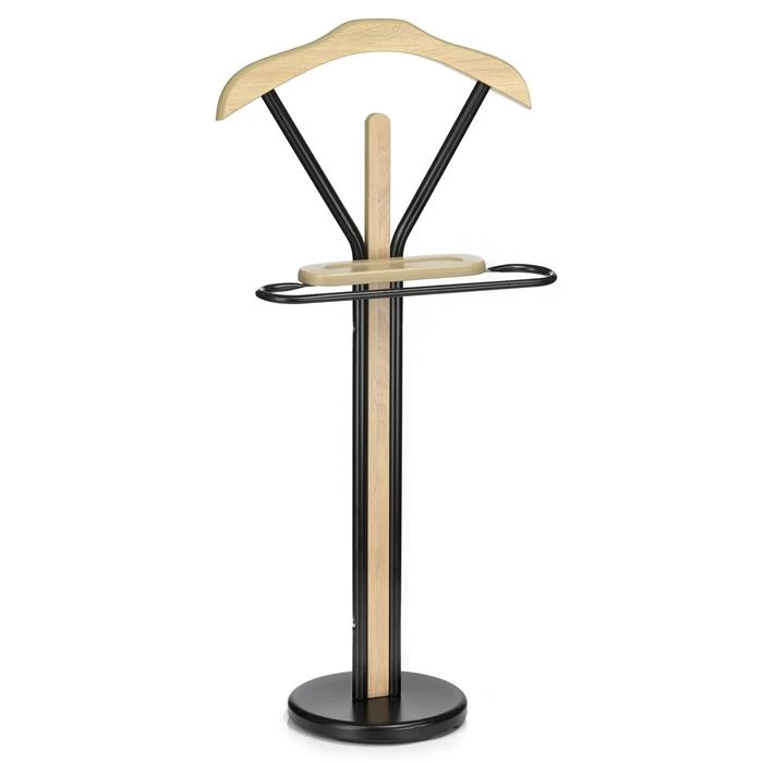 Herrendiener MATTEO Mit Ablage Und Bügelteil, In Schwarz/Sonoma Eiche 1 Herrendiener MATTEO Mit Ablage Und Bügelteil, In Schwarz/Sonoma Eiche